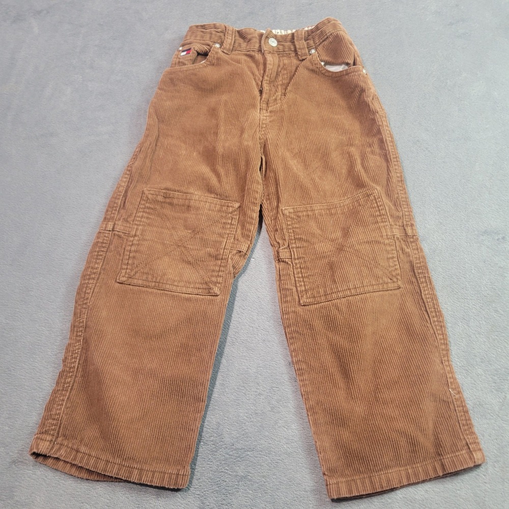 Tommy Hilfiger Corduroy Pants Kids Size 4‎ Brown Reinforced Knee Vintage Prep